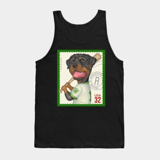 Funny Cute Rottie Rottweiler Postage Stamp Tank Top